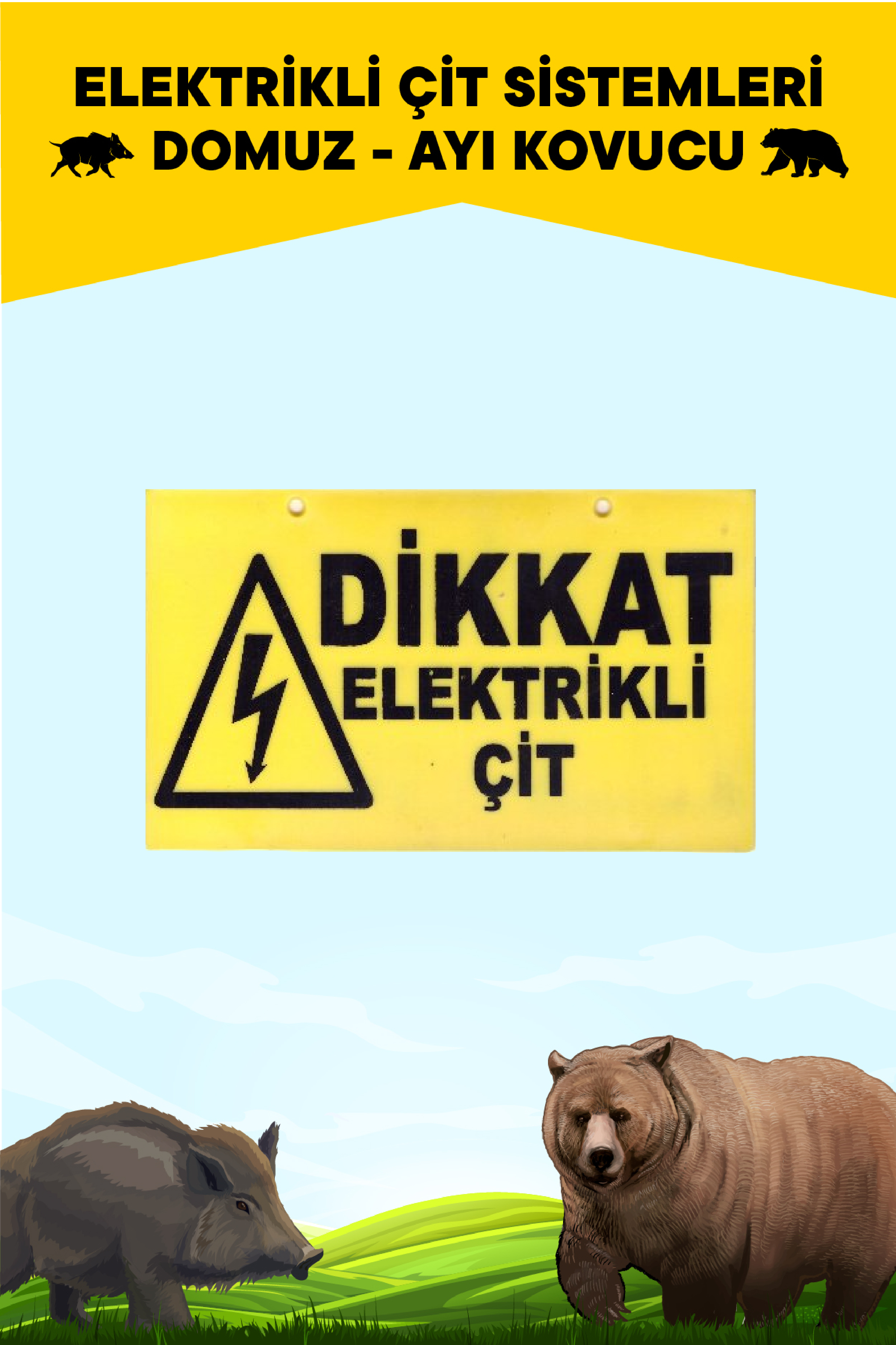 Elektrikli Çit Uyarı Levhası (1 Adet - Yüksek Görünürlüklü)