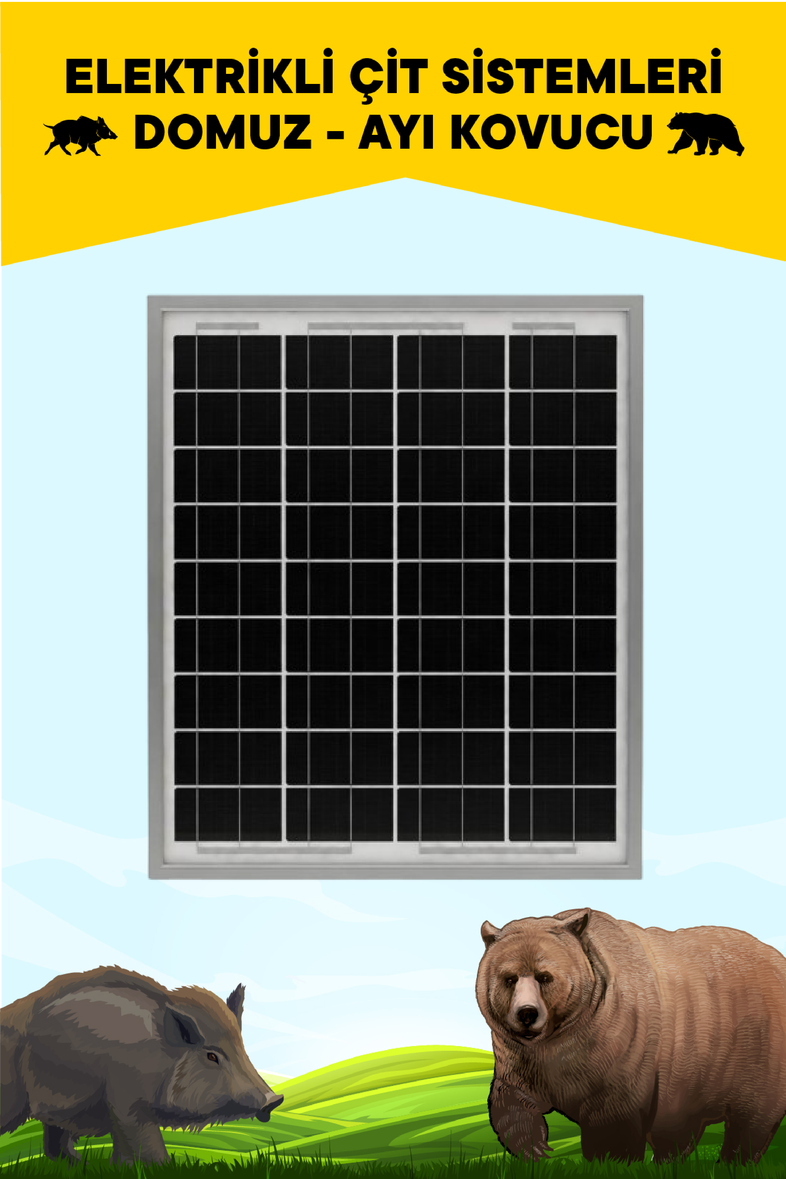Elektrikli Çit Sistemleri İçin 25 Watt Güneş Paneli